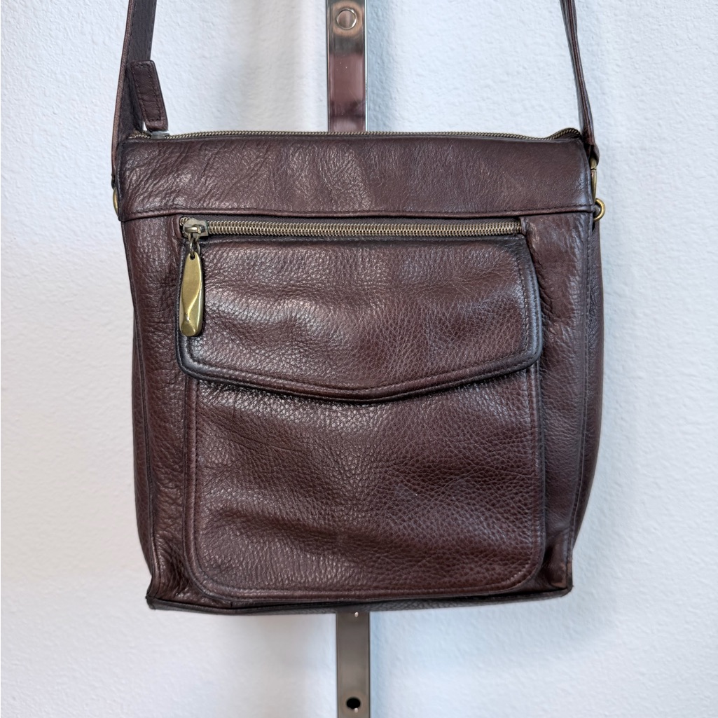 Valerie Stevens Vintage Brown Leather Crossbody